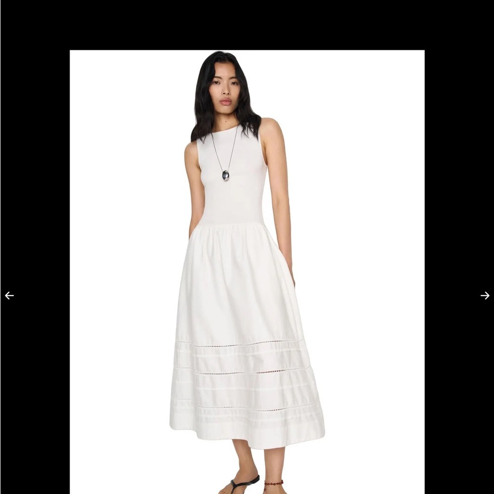 Reformation Idelle White Sleeveless Midi Dress